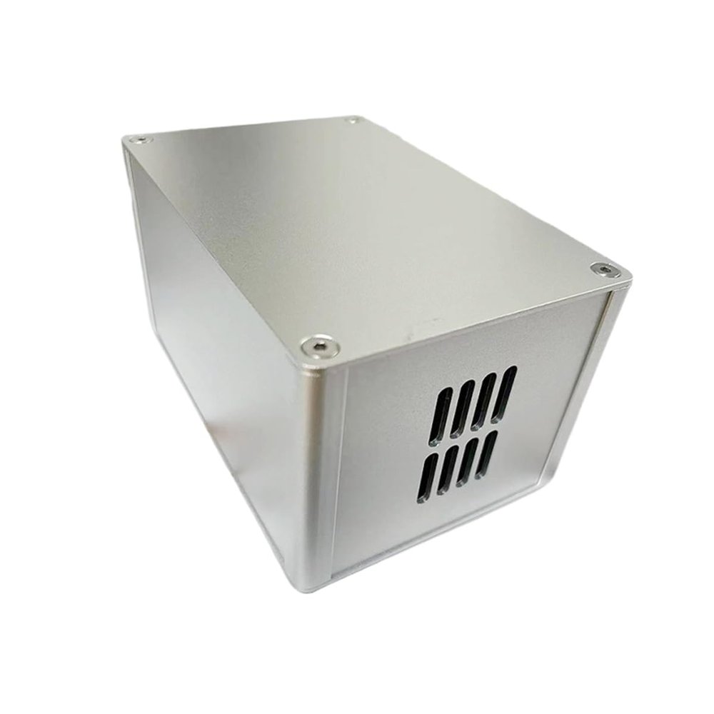 LD-Teemm Aluminum Alloy Finished Chassis, Industrial Chassis, Made of Aluminum Alloy, DIY Computer Chassis, Sandblasted Silver, Size: 60 * 80 * 100mm