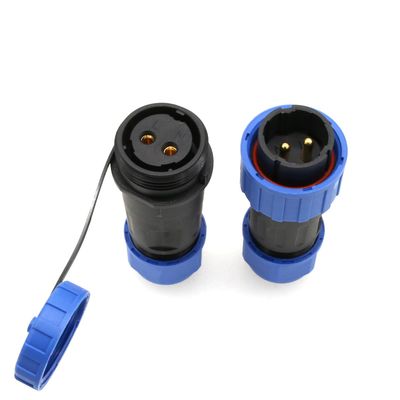 HangTon TY20 2 Pin Male Female Plug Socket, Bulkhead Waterproof Connector, in-line, Screw-Wiring for Electrical Power Outdoor Device 25Amp, Quick-Disconnect