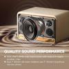 Edifier D32 Tabletop Wireless Speakers 60W RMS, Hi-Res Audio Bluetooth 5.3 Speaker Support LDAC, Portable Retro Wooden Compatible with AirPlay2, USB-C and AUX Inputs, 11 Hours Playtime, White view 3