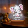 DirectNine Basics Personalized Night Light for Kids - Custom Name Animal Led Acrylic Bedroom Night Light, Baby Lamp for Nursery Decor, Adjustable Brightness, Personalized Gifts for Kids Boys Girls,Elephant 2 view 1
