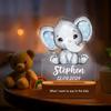 DirectNine Basics Personalized Night Light for Kids - Custom Name Animal Led Acrylic Bedroom Night Light, Baby Lamp for Nursery Decor, Adjustable Brightness, Personalized Gifts for Kids Boys Girls,A-Elephant 1 view 1