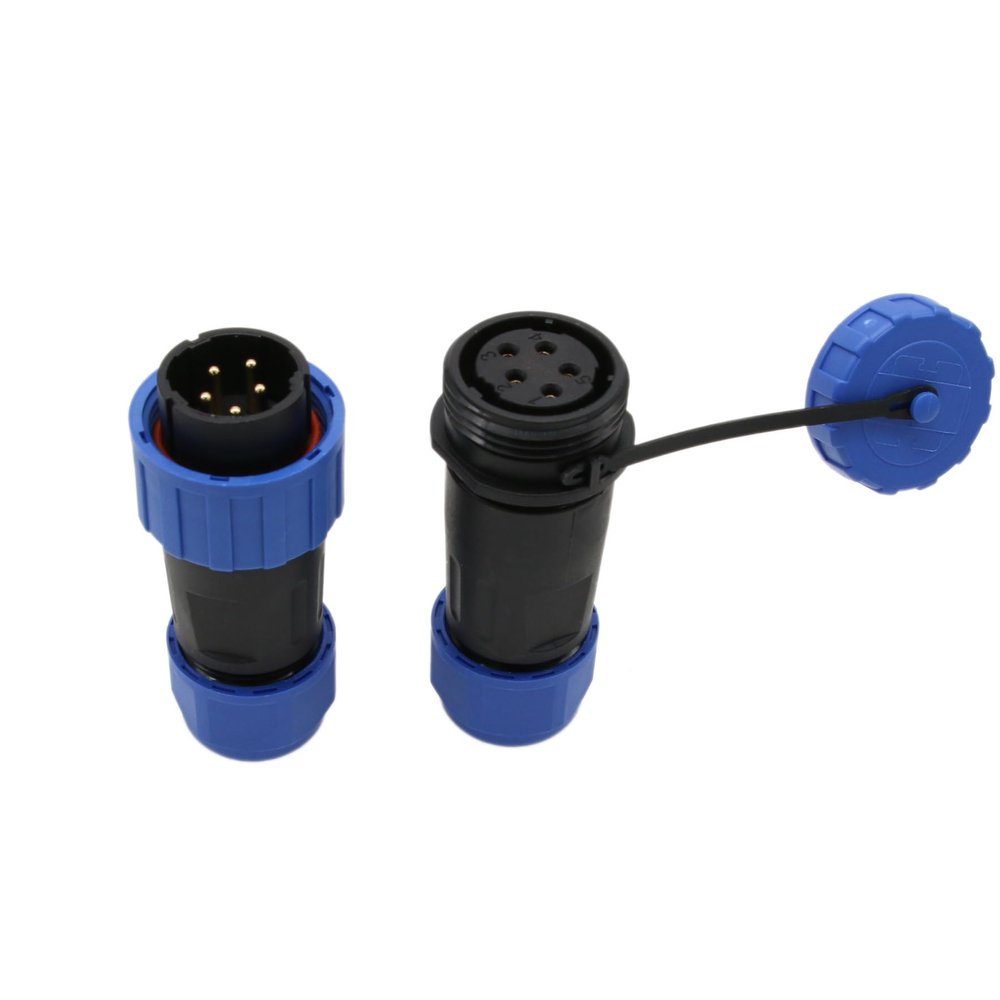 HangTon TY20 5 Pin 10A 250V Waterproof Connector Male Female Cable Plug Socket Screw-Wiring for Power Outdoor Device Marine Boat