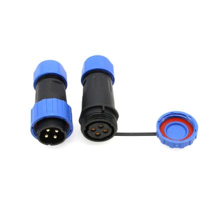 HangTon TY20 4 Pin 25A Electrical Waterproof Connector, Male Female Cable Plug Socket, Screw Terminal Wiring, Quick-Disconnect for Power Outdoor Device