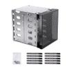 LGRFUXIN Stainless Steel Hard Drive Cage, Hard Driver Tray with Fan Space, Adapter Rack Bracket for Computer 5.25" To 5 X 3.5 Rack, Hard Drive Cage Adapter Bracket,Silver view 1