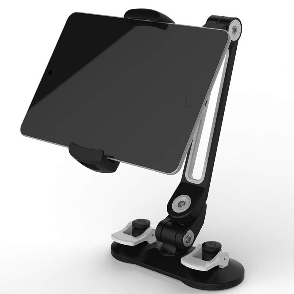 Universal Tablet Car Holder Aluminum Alloy Arm Ergonomic 360 Degree Rotatable Double Sucker Lazy People Stand