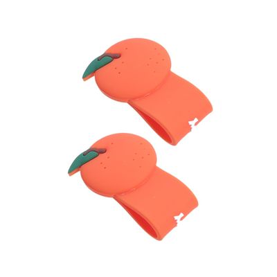 DOITOOL 2pcs Silicone Cable Organizer Ties for Headphones and Chargers Lightweight Winder with Press Button Compact Cord Management for Orange