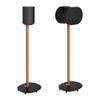 PEGZONE Speaker Stands Compatible with SONOS Era 300 and Era 100, Fixed Height Floor Stand with Cable Management, Wooden Speaker Mount, Black & Walnut, 2 Pack (Pair) view 1