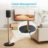 PEGZONE Speaker Stands Compatible with SONOS Era 300 and Era 100, Fixed Height Floor Stand with Cable Management, Wooden Speaker Mount, Black & Walnut, 2 Pack (Pair) view 4