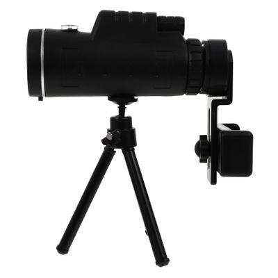 VILLFUL 40x60 Single-Tube Monocular Telescope for Camping Mobile Phone Camera Accessory Black