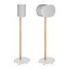PEGZONE Speaker Stands Compatible with SONOS Era 300 and Era 100, Fixed Height Floor Stand with Cable Management, Wooden Speaker Mount, White & Beech, 2 Pack (Pair) view 1