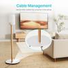 PEGZONE Speaker Stands Compatible with SONOS Era 300 and Era 100, Fixed Height Floor Stand with Cable Management, Wooden Speaker Mount, White & Beech, 2 Pack (Pair) view 4