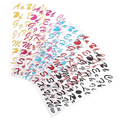 HAPINARY 6sheets Glitter Alphabet Numbers Stickers of Self-Adhesive Letters Decals for Scrapbooking Card Making and Home Decor Easy to Install and Decorative