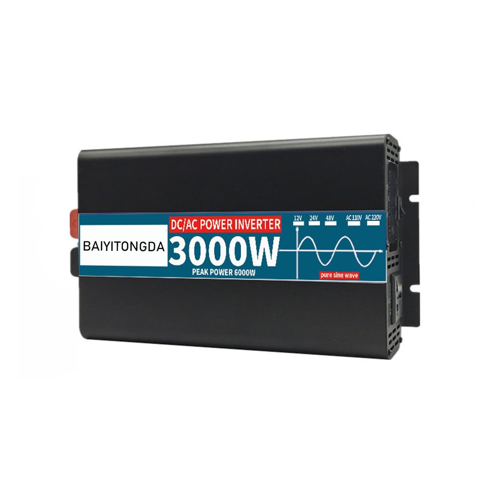 3000W Pure Sine Wave Inverter 12V 24V 48V to 110V 230V,6000W Peak Power Converter DC to AC with LCD Display, for Car Boat Truck RV Solar Power,24V to 230V