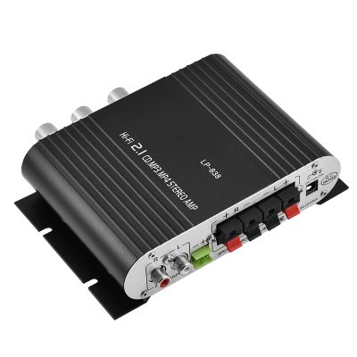 NDNCZDHC Power Amplifier Mini Amplifier 2.1 Channel HiFi Stereo Subwoofer Amplifier Aluminum Alloy Shell Digital Amplifier for Car Home(Black)