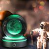 Goutangen 3D Crystal Ball Moon with LED Lamp Base, Space Decor Night Light Snow Globe Unique Astronomy Universe Gifts for Adults Kids Teacher Mom Boy&Girlfriend on Birthday Graduation-3.15in. view 3