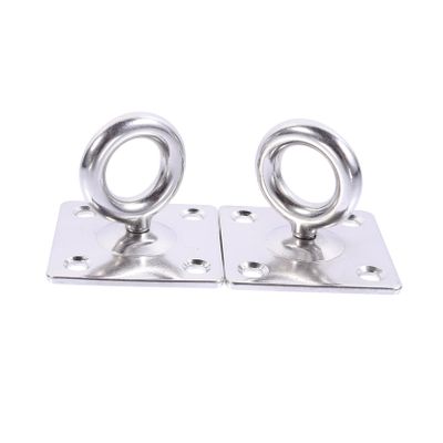Abaodam 2pcs Heavy Duty Stainless Steel Suspension Hook for Hammock Ceiling Mount Pad Eye Plate Hanger Anti- Easy Installation for Gym Yoga and More