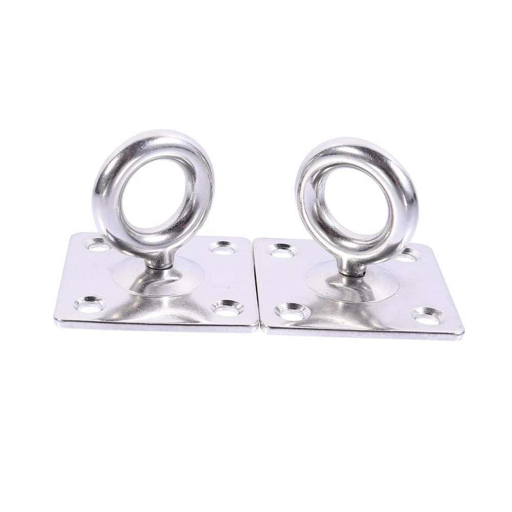 Abaodam 2pcs Heavy Duty Stainless Steel Suspension Hook for Hammock Ceiling Mount Pad Eye Plate Hanger Anti- Easy Installation for Gym Yoga and More