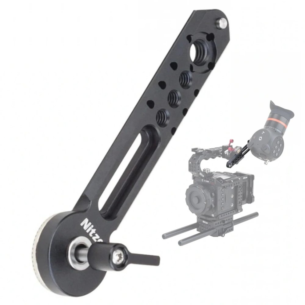 DirectNine Basics Nitze N49-NR5(5 inches/127mm) Extension Arm Plate NATO Rail to ARRI Rosette Mount w M6 Screw for DSLR Camera Cage EVFs Monitors,Handle, blak