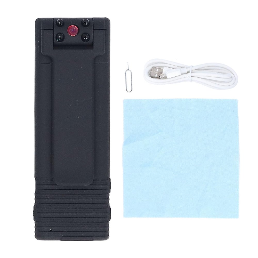 Magnetic Back Clip Body Worn Camera, 1080P Night Vision 180 Rotating Wide Angle 1CM Ultra Slim Body Wearable Camera for Law Enforcement Driving