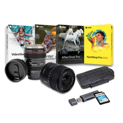 Sony E 15mm F1.4 G APS-C Large Aperture Wide Angle G Lens Photography - Compact Size, Fast Autofocus Bundle with Editing Software, 64GB Memory Card, Mug, and Accessories (5 Items)