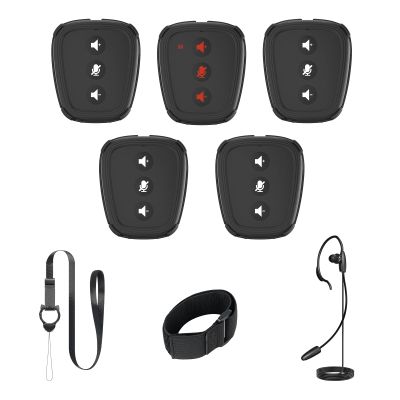 Came-TV Action Communicator 1.9GHz 5-Pack Dect Full Duplex Wireless Intercom with 1100ft 3.5mm Audio Port for Referee Communication,Film Production,Boating,Camping