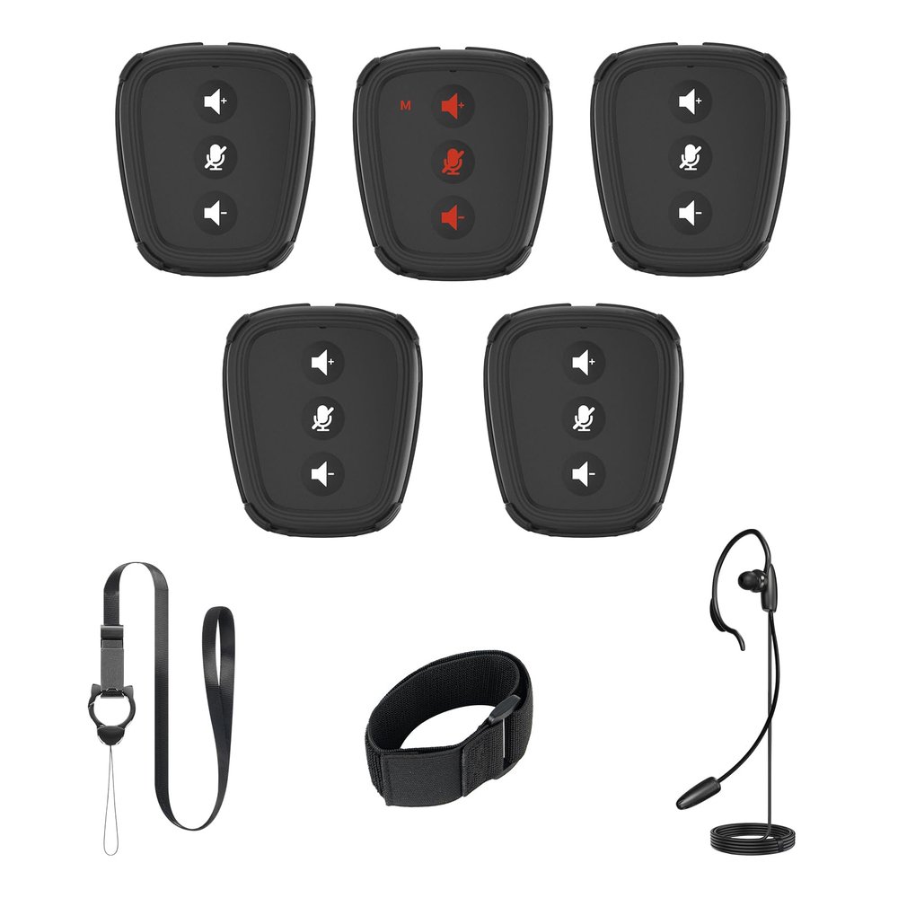 Came-TV Action Communicator 1.9GHz 5-Pack Dect Full Duplex Wireless Intercom with 1100ft 3.5mm Audio Port for Referee Communication,Film Production,Boating,Camping