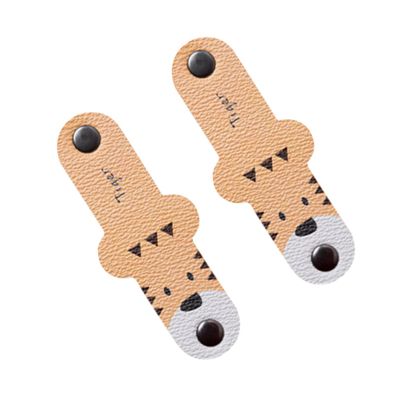 Homoyoyo 2pcs USB Cord Holder Leather Buckle Cable Organizer for Earphones and Cables