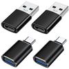 USB to USB C Adapter 4 Pack, USB C Female to USB 3.0 Male Adapter x2, USB A 3.0 Female to Type C Male Adaptor x2, Compatible with MacBook, iPhone 15/16, Samsung Galaxy, Smartphone,Tablet,Laptop view 1