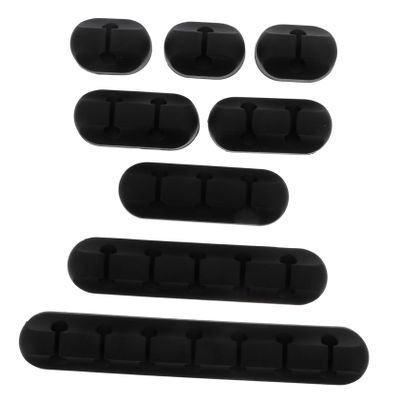 Homoyoyo 8pcs Silicone Cable Organizer Clips Desktop Wire Holder for Data USB and Network Cables and Easy to Install for Use