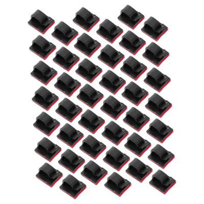 Homoyoyo 50pcs Self-Adhesive Cable Clips for Wire Management Cable Keepers for Headphones Chargers USB Cords More Easy to Install Smooth Surfaces
