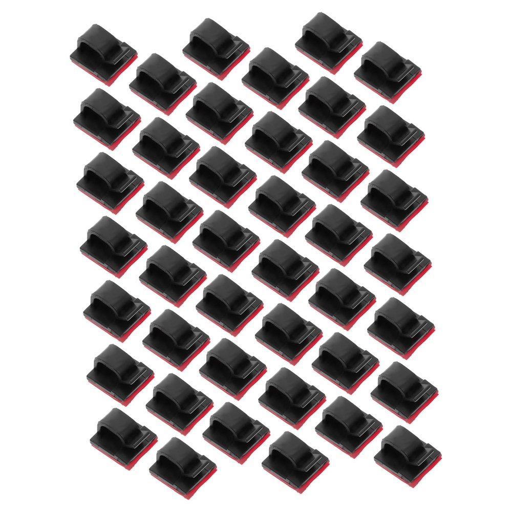 Homoyoyo 50pcs Self-Adhesive Cable Clips for Wire Management Cable Keepers for Headphones Chargers USB Cords More Easy to Install Smooth Surfaces