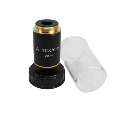 195 Microscope Lens 4X10X20X40X 60X100X Plan Infinity Achromatic Lens Biological Microscope Parts and Accessories (10X)
