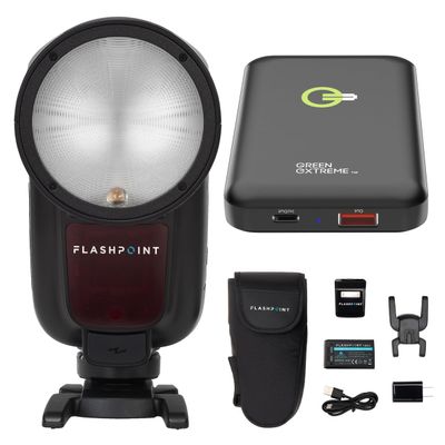 Flashpoint Zoom Li-on X PRO R2 TTL On-Camera Round Speedlight Flash with 10000mAh Power Bank for Canon (Godox V1 Pro)