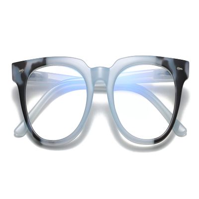 100 CLASSIC Blue Light Blocking Glasses, Computer/Reading/Gaming/TV/Phones Glasses for Women Men, Anti Eyestrain & UV Glare (Blue)