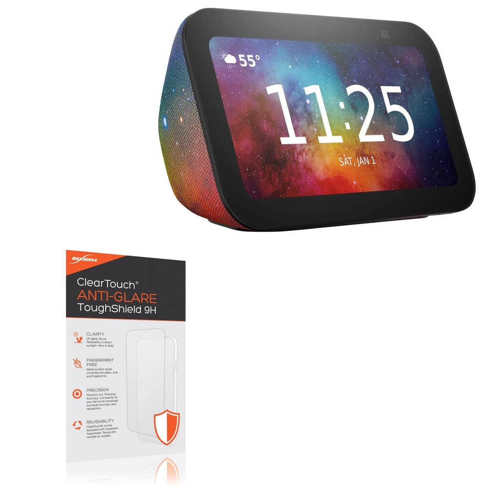 BoxWave Screen Protector Compatible with Amazon Echo Show 5 (3rd Gen 2023) - ClearTouch Anti-Glare ToughShield 9H (2-Pack), Anti-Glare 9H Tough Flexible Film Screen Protector