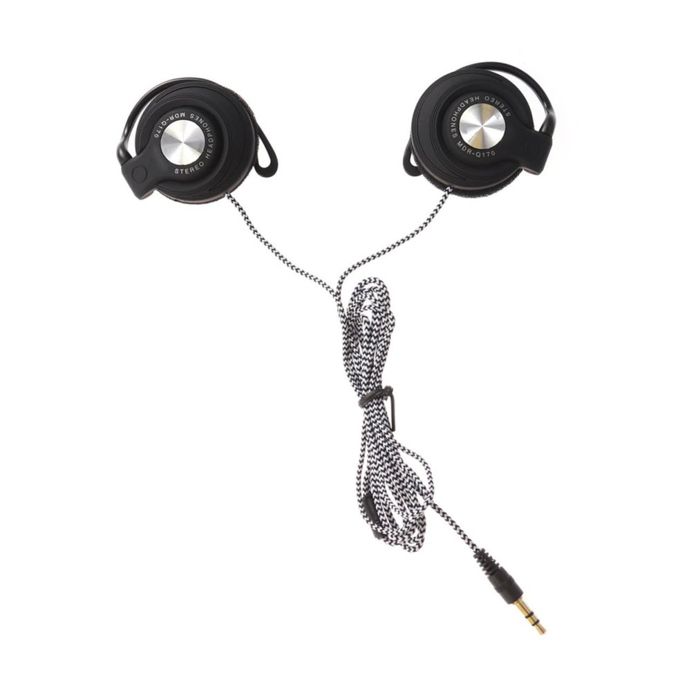 SKISUNO Wired Earhook Headphones with Cable and Comfortable Ear Pads Stereo Sound for Players and Computers Sports Companion Black