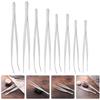 BESPORTBLE 8pcs Stainless Steel Tea Cup Clips Non- Gardening Tongs Metal Repair Clamp Curved Straight Tweezers for Tea Ceremony Plant Transplanting view 2