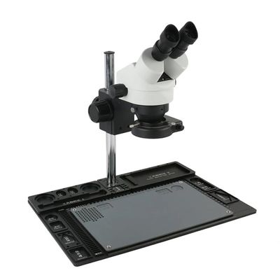 ZTBH Microscope Accessories Kit Stereo Microscope 3.5X - 90X Continuous Zoom Magnification + Big Aluminum Stand + 56 LED Ring Light + Lens Microscope Slides (Color : White)
