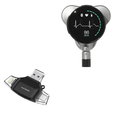 BoxWave Smart Gadget Compatible with EKO CORE 500 - AllReader SD Card Reader, microSD Card Reader SD Compact USB - Jet Black