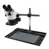 ZTBH Microscope Accessories Kit Stereo Microscope 3.5X - 90X Continuous Zoom Magnification + Big Aluminum Stand + 56 LED Ring Light + Lens Microscope Slides (Color : Grey) view 1