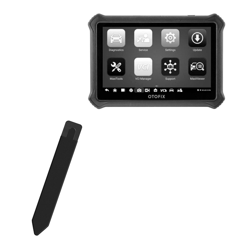 BoxWave Stylus Pouch Compatible with Otofix D1 Lite Diagnostic Tablet - Stylus PortaPouch, Pen Stylii Holder Carrier Portable Self-Adhesive - Jet Black