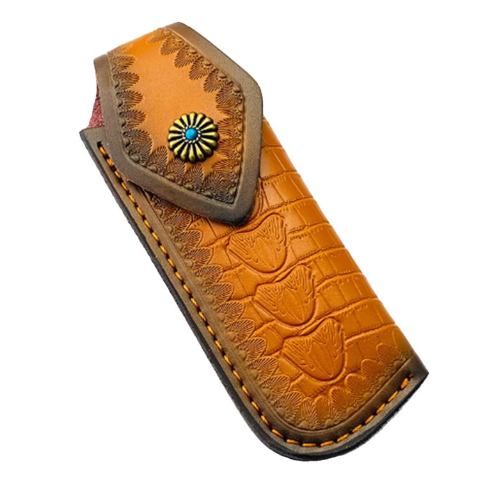 Echeson 1PC Knife Sheath, Leather Case with Snap Closure is Suitable for Outdoor Camping