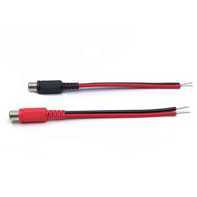 DirectNine Basics 2-Pack Female to Speaker Wire Adapter Cable, 5.5-inch/14cm - Black/Red, Audio Video Conversion for Amplifiers and Audio Receivers