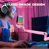 FIFINE USB Gaming Microphone and Boom Arm Kit, PC Condenser Desktop Mic for Video Creation with RGB Control, Gain Knob, Streaming Computer Mic Bundle with Metal Boom Arm Stand for YouTube (A8P+BM88P) view 2