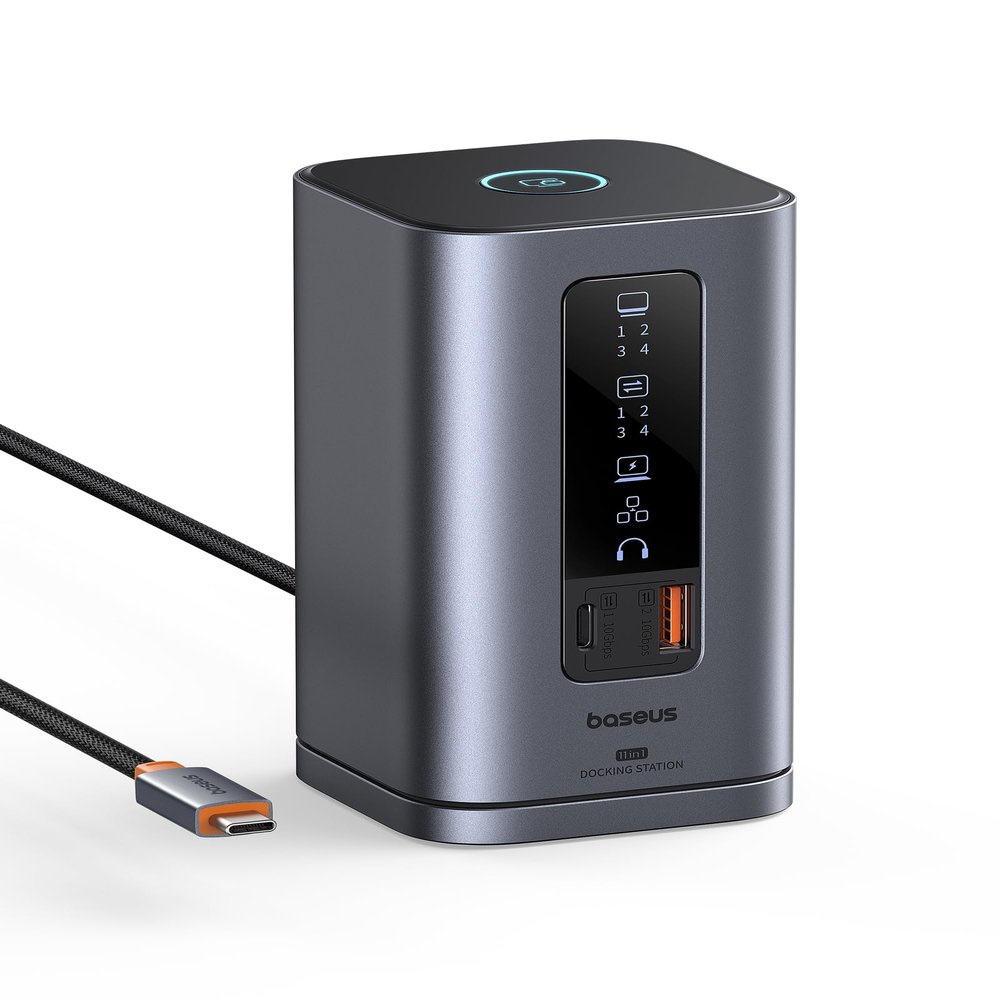 Baseus Docking Station, Spacemate(Win) 11 in 1, Triple Display, 4K HDMI and DP, 10Gbps USB A/C Ports, Gigabit Ethernet, 100W PD, Audio, Laptop Docking Station for Windows/Dell/HP/Lenovo/Asus/Acer/Mac