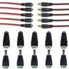 Ganasome 5 Pairs DC Power Jack Plug Adapter Connector + 10 Pairs DC Power Pigtail Cable 12V 5A Male & Female for CCTV Surveillance view 1