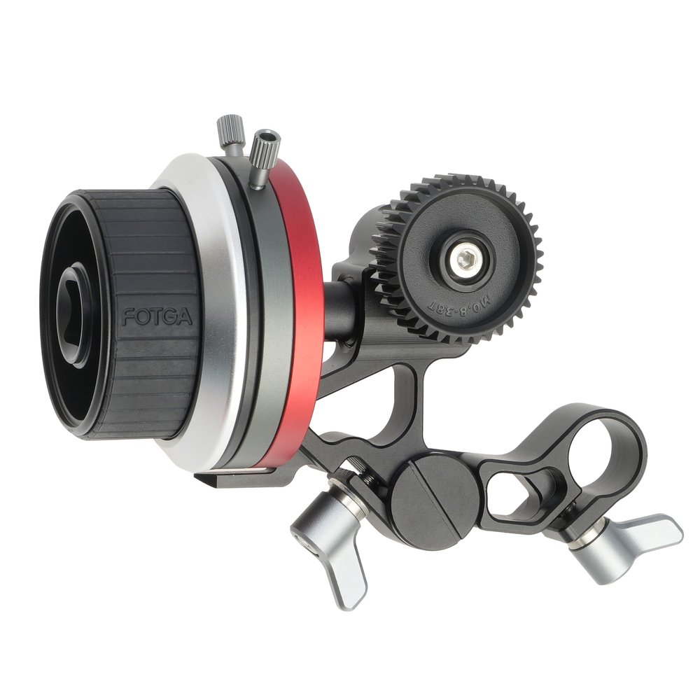Hersmay Metal Mini Follow Focus with A/B Stops & 15mm Rod Clamp with NATO Rail Gear Ring Belt DLSR Rig for Cinema Camera DSLR/Mirrorless Cameras