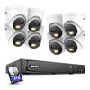 ANNKE 12MP Home Security Camera System,8pcs 12MP Turret PoE Cameras with Mic, 8CH H.265+ Pre Installed 4TB HDD NVR for 24/7 Recording, Smart Dual Light, Remote Access,IP67 Weatherproof view 1