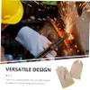 GLEAVI 1pair Men's Leather Work Gloves High Temperature Resistant Cowhide Cloth Splashproof Labor Protection for Heavy-Duty Tasks Stylish Design for Applications view 4