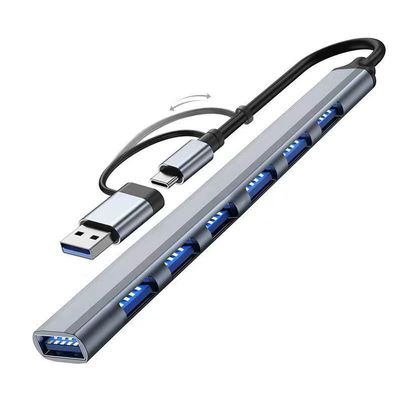 7 Ports USB Hub, USB A Port & USB C to USB Adapter Multiple USB Hub for PC, Mac,MacBook Pro, iMac & Desktop